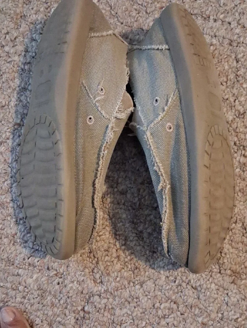 CROCS Men's Beige Canvas Slip-On Loafers